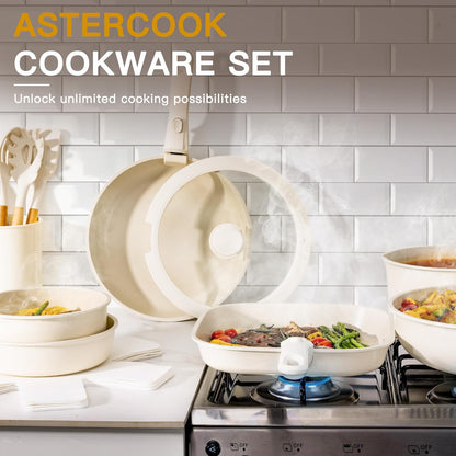 Detachable Induction Nonstick Cookware Set – Stackable, Space-Saving, Easy to Clean 🍳🔥