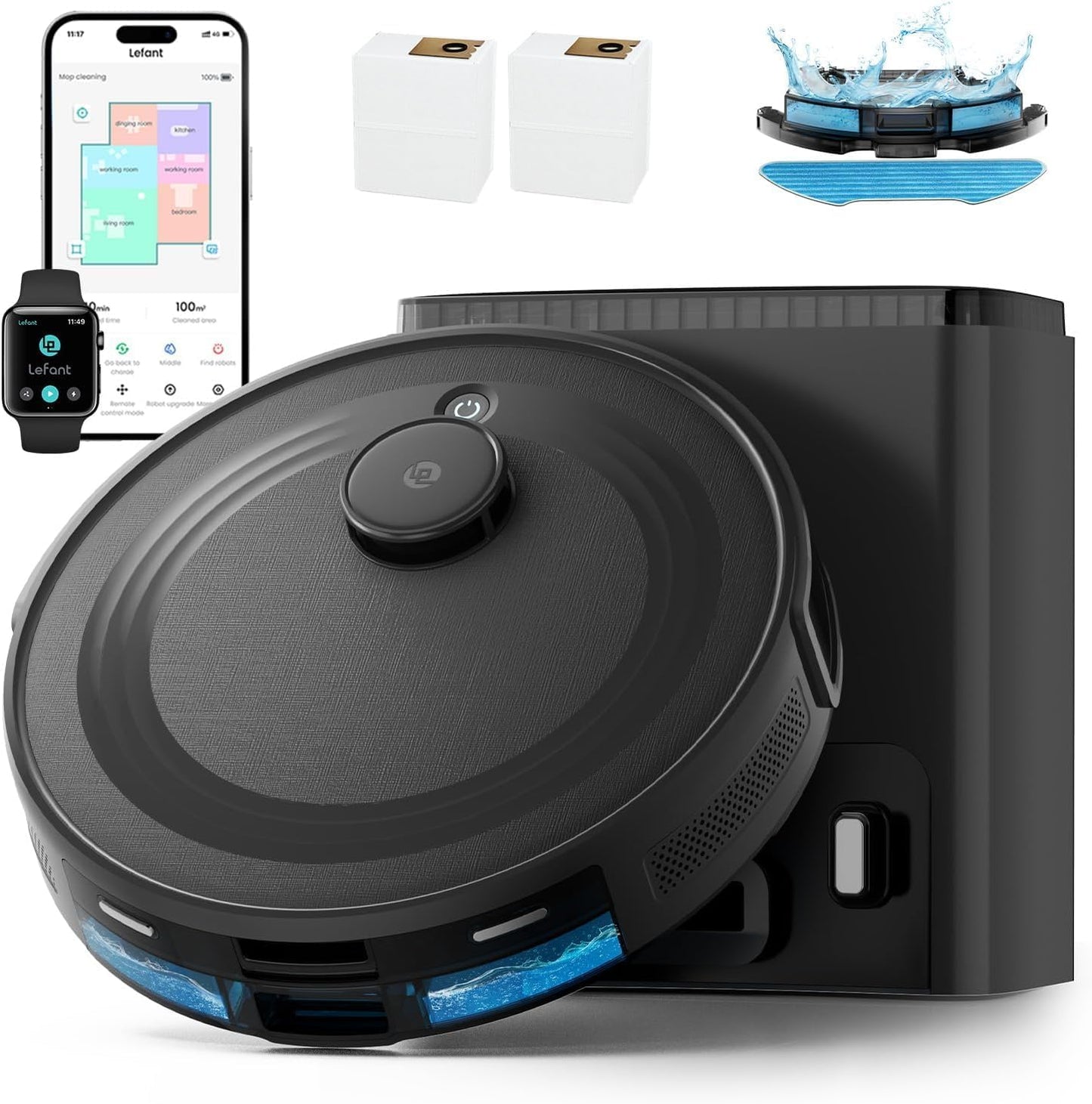 Self-Emptying Robotic Vacuum – Multi-Floor Cleaning, Smart Mapping, & Quiet Operation 🤖✨