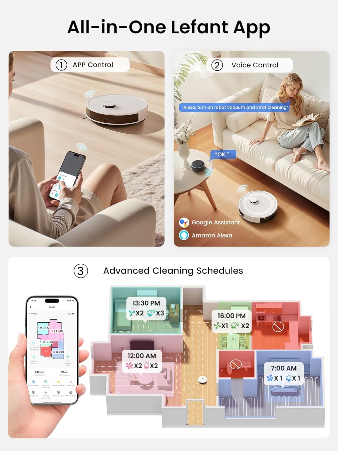 Lefant LiDAR Robot Vacuum with Smart Navigation & Self-Emptying - 6000Pa Suction, App-Controlled, Carpet Detection & More 🧹💡