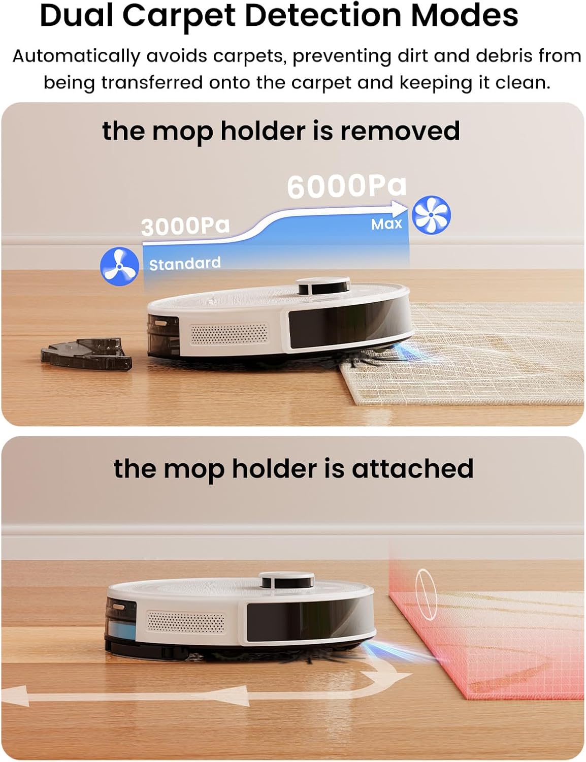 Lefant LiDAR Robot Vacuum with Smart Navigation & Self-Emptying - 6000Pa Suction, App-Controlled, Carpet Detection & More 🧹💡