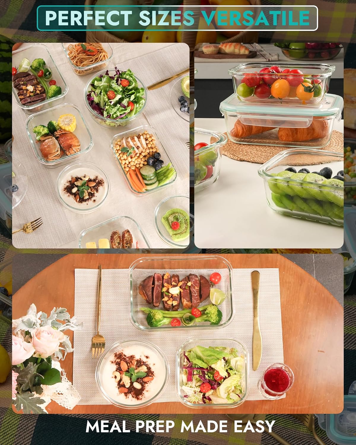 11-Pack Glass Storage Containers – Airtight Lids, Leak-Proof, Perfect for Meal Prep & Organizing 🥗🍲